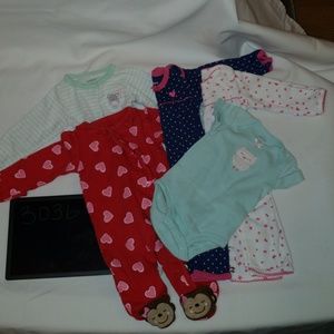 Carter's Sz Newborn ~ 5 one piece Bundle